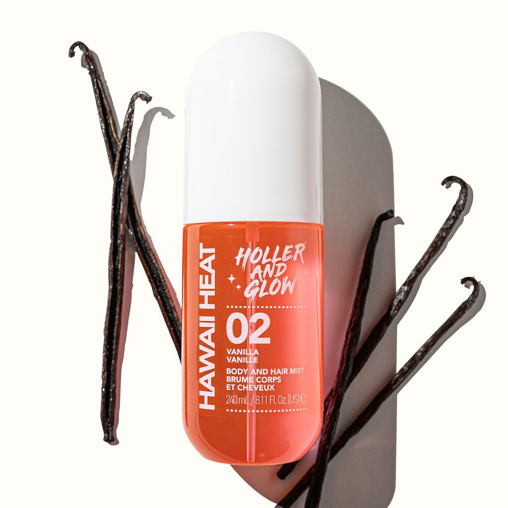 Holler And Glow Hawaii Heat Body & Hair Mist, Warm Vanilla, Peony & Amber Scent, Long-Lasting Daily Fragrance, Lightweight, Vegan, Cruelty-Free, Alcohol-Free, Hydrating Hair Perfume, 8.11 Fl Oz - Image 4