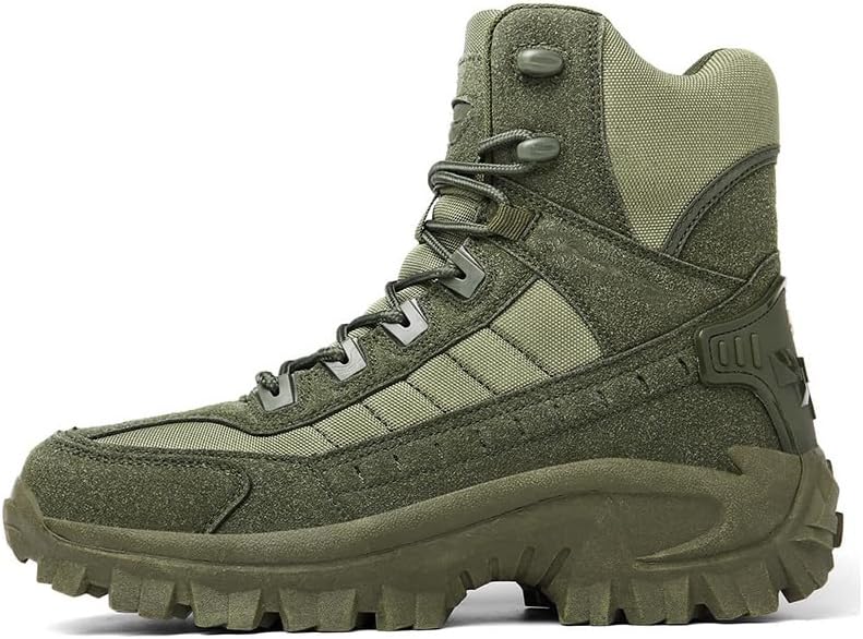Men’s Lightweight Tactical Hiking & Work Boots with Side Zipper – Waterproof PU Outdoor Walking Boots with Traction Outsole - Image 3
