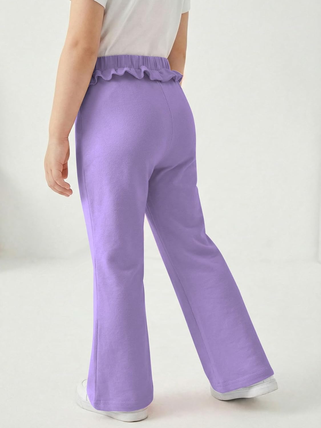 Haloumoning Toddler Baby Girl Flare Pants Bow Ruffle Elastic Waist Leggings Bell Bottoms Clothes 9M-8Y - Image 3