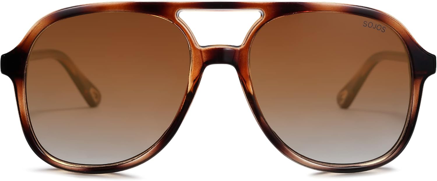 SOJOS Retro Polarized Aviator Sunglasses Womens Mens Classic 70s 80s Vintage Trendy Square Aviators SJ2174 - Image 2