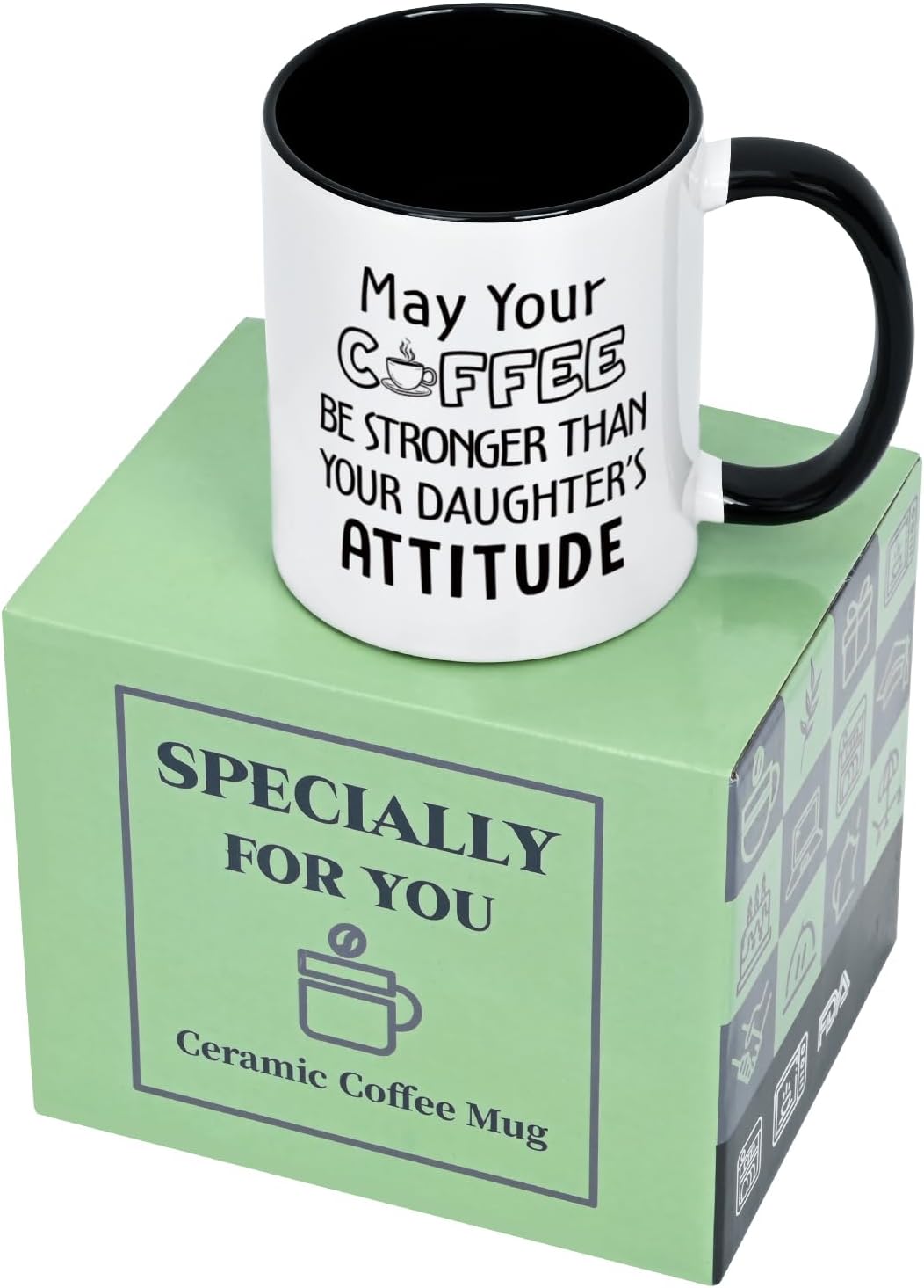 Maustic Birthday Gift for Dads from Daughter, Gifts for Dad, Dad Mug, Funny Birthday Father's Day Gifts, Your Coffee Be Stronger Than Your Daughters Attitude, 11Oz - Image 9