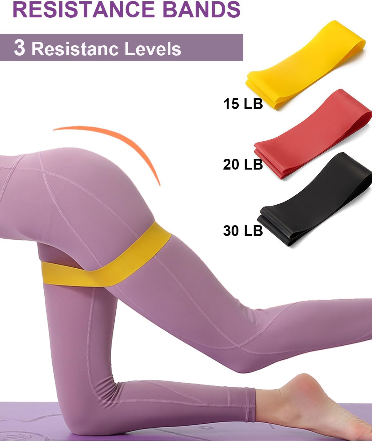 Pilates Ring and Ball Set 12 Inch Magic Circle Pilates Ring with 3 Resistance Bands Home Pilates Kit for Women Workouts Pilates Set for Beginners, Fitness Gift - Image 4
