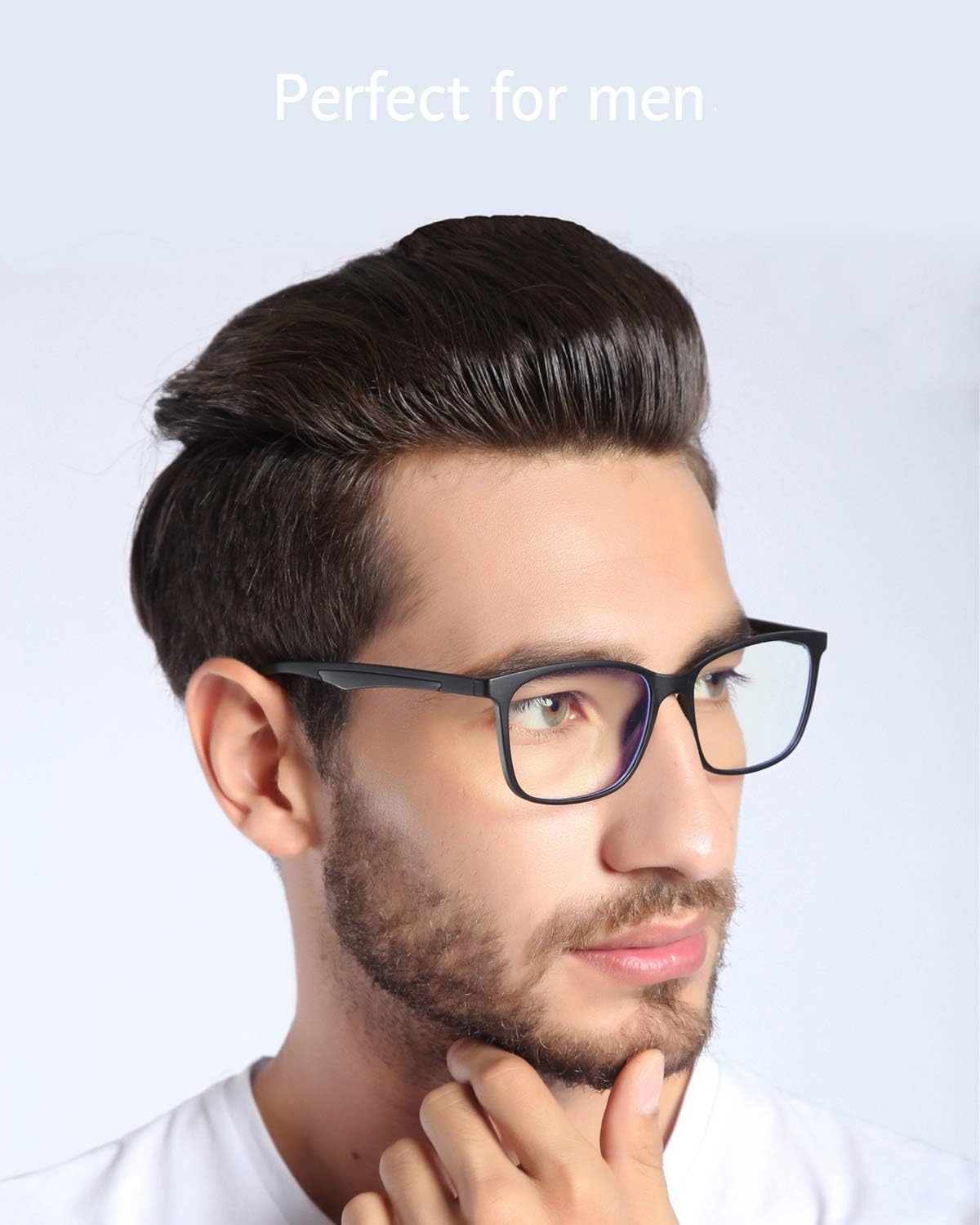 ANRRI Blue Light Blocking Glasses, Anti Eyestrain Lens Lightweight Frame Eyeglasses, Black, Men/Women - Image 2