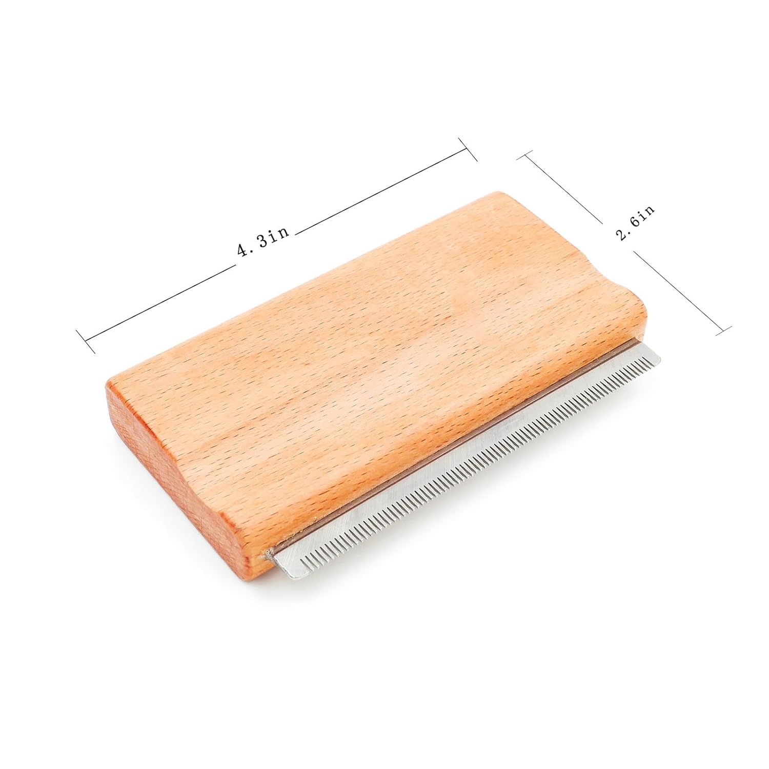 Deshedding Dog Brush with Wood Handle, Grooming Brush for Pets,Cat, Short Hair Dog Undercoat Brush, Deshedder Shedding Tool - Image 2
