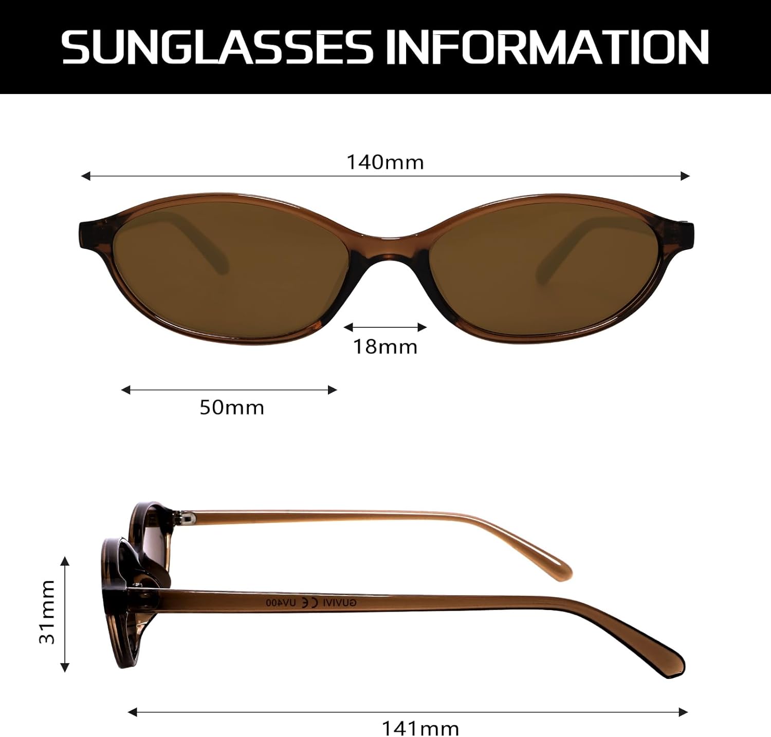 Retro Oval Sunglasses for Women Chic Cat Eye 90s Sunnies Lightweight Narrow Shades Trendy UV protection Sun Glasses - Image 4