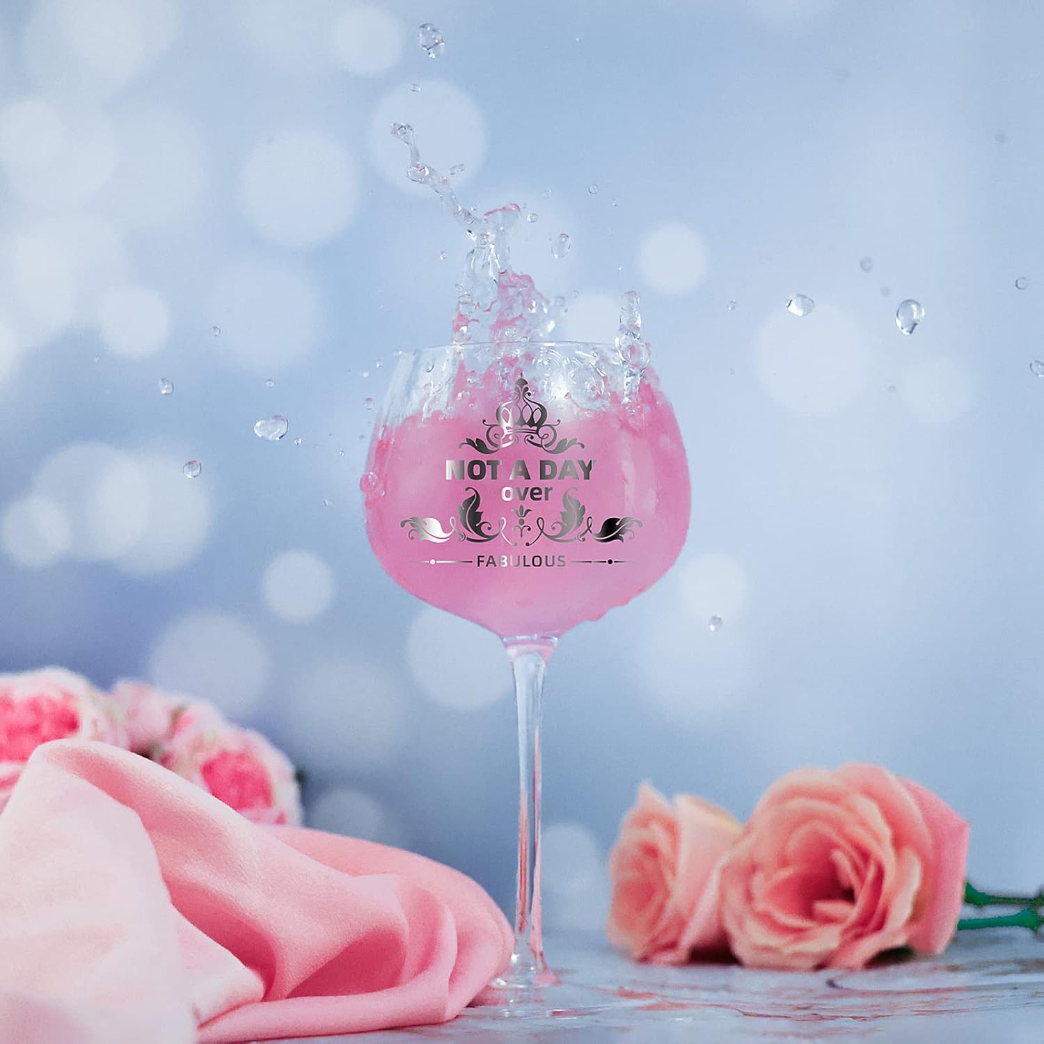 Gifts For Women,Not a Day Over Fabulous Personalized Wine Glasses Birthday Gifts Wine Glass Mothers Day Gifts For Women, Unique Gift Ideas for Her Mom Friends Female Her Wife Girlfriend Coworkers - Image 6
