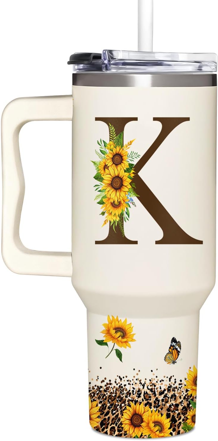 Mom Birthday Gifts - Sunflower Gifts For Women - Birthday Gifts For Mom - Mother's Day, Birthday Gift For Mother, Her, Sister, Wife, Daughter, Grandma - Monogrammed Tumbler 40oz