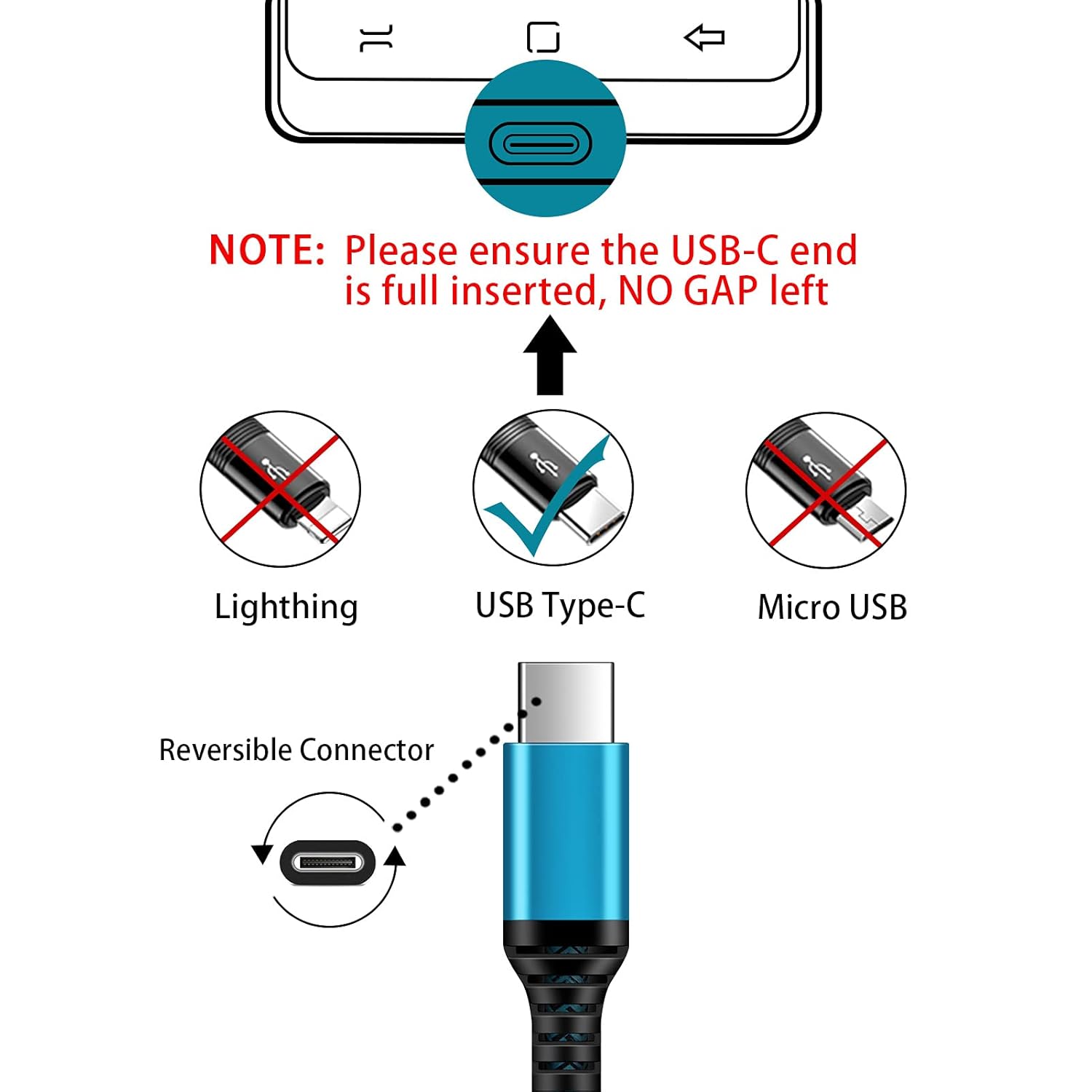 C Charger Cord Fast Charging USB Type C Cable Android Charger Cables 6FT 2Pack for Samsung Galaxy S26 S25 S24 S23 S22 S21 S20 Ultra S20+ Note 20 10 S10 S9 Plus A12 A11 A52 Google Pixel 6 5 4 4a 3a XL - Image 2