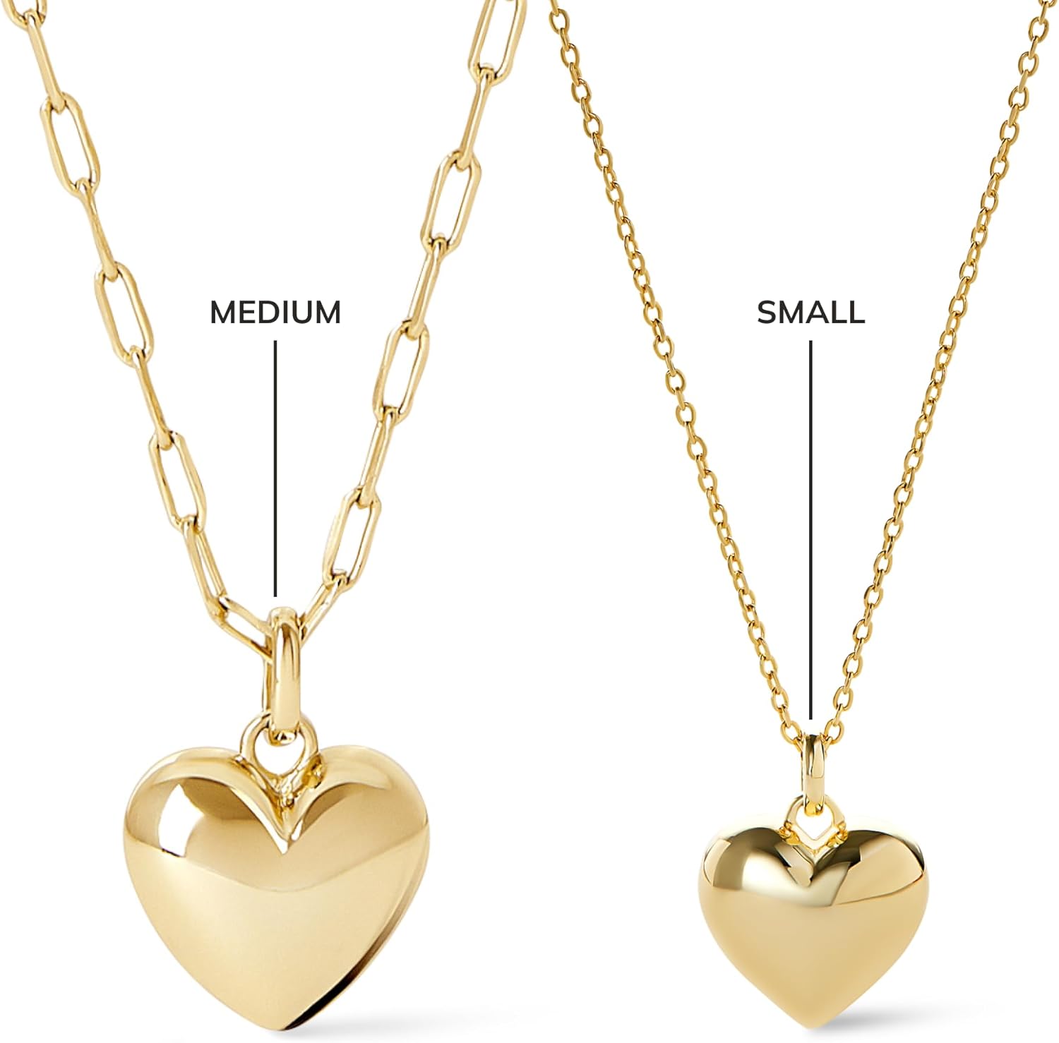 Ana Luisa Lev Puffy Heart Necklace for Women - Paperclip Chain w/ 14K Gold Plated & Silver Rhodium Plated Small Puffed Heart Pendant - Hypoallergenic, Water-Resistant, Tarnish-Free Jewelry - Image 6