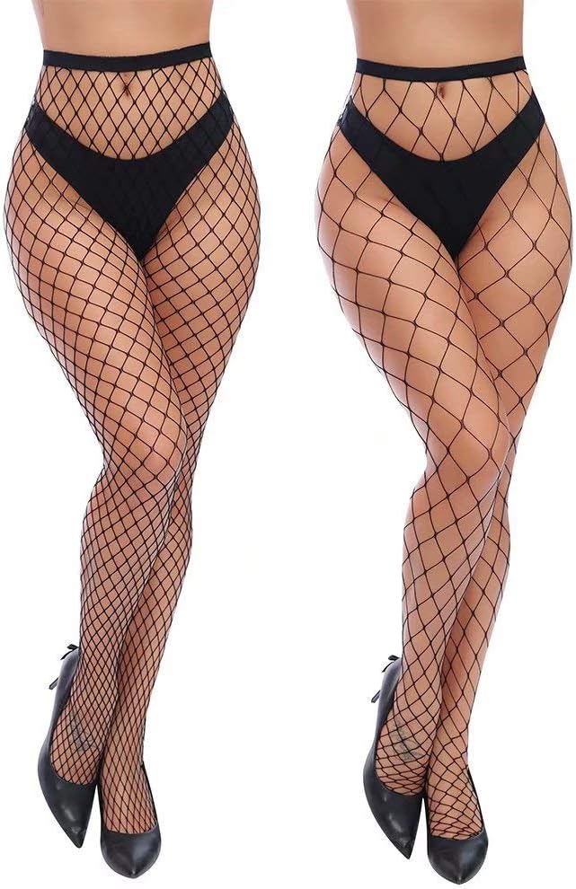 Charmnight Womens High Waist Tights Fishnet Stockings Thigh High Pantyhose - Image 4