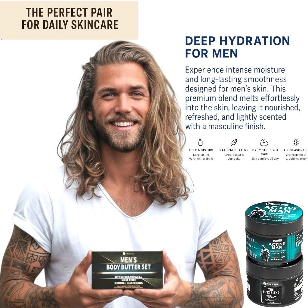 Body Butter for Men Pack of 2, Cologne Scented Moisturizer Gift Set for Men - Image 3