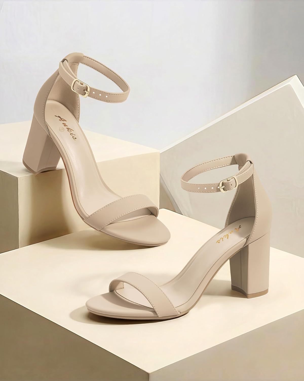 Ankis Heels for Women Open Toe Ankle Strap Chunky Heel Sandals 2.75 Inch - Image 3