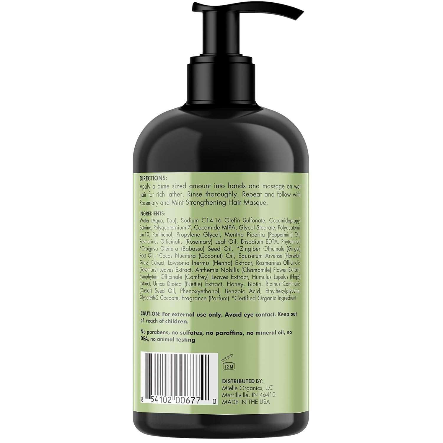 Mielle Organics Rosemary Mint Hair Strengthening Biotin Shampoo - Moisturizing Hair Shampoo for Women and Men to Gently Cleanse, Repair & Protect Strands (12 oz) - Image 8