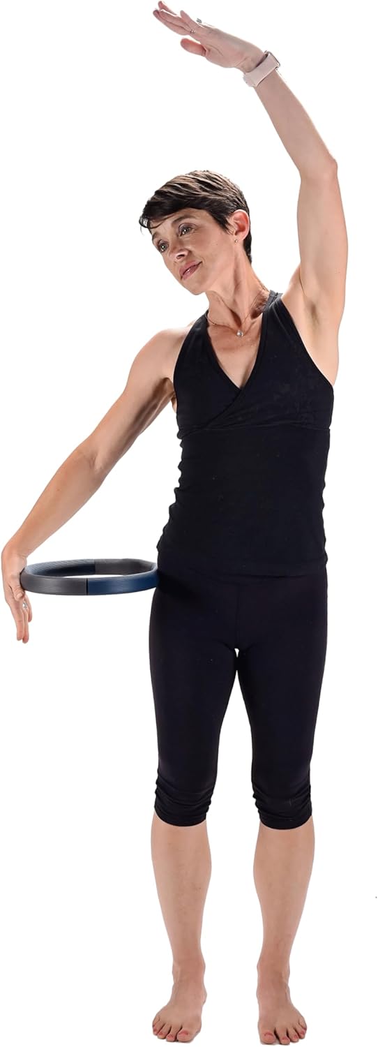 AeroPilates Pilates Magic Circle Ring – 12” Resistance Ring for Full-Body Toning – Strengthens Thighs, Arms, Chest & Core – Lightweight with Soft Cushioned Cover – Workout Guide Included - Image 3