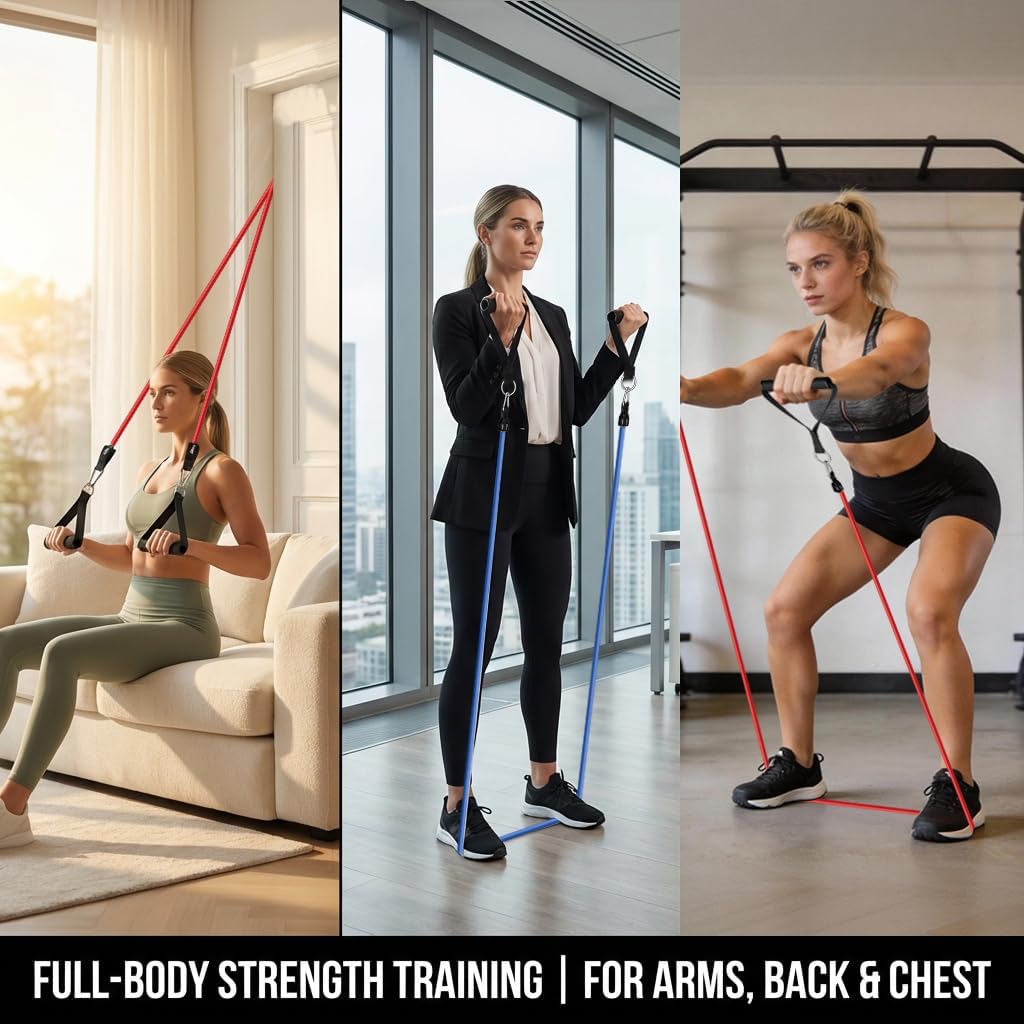 VEICK Resistance Bands, Exercise Bands, Workout Bands, Resistance Bands for Working Out with Handles for Men and Women, Exercising Bands for Fitness Weights Work Out at Home - Image 2