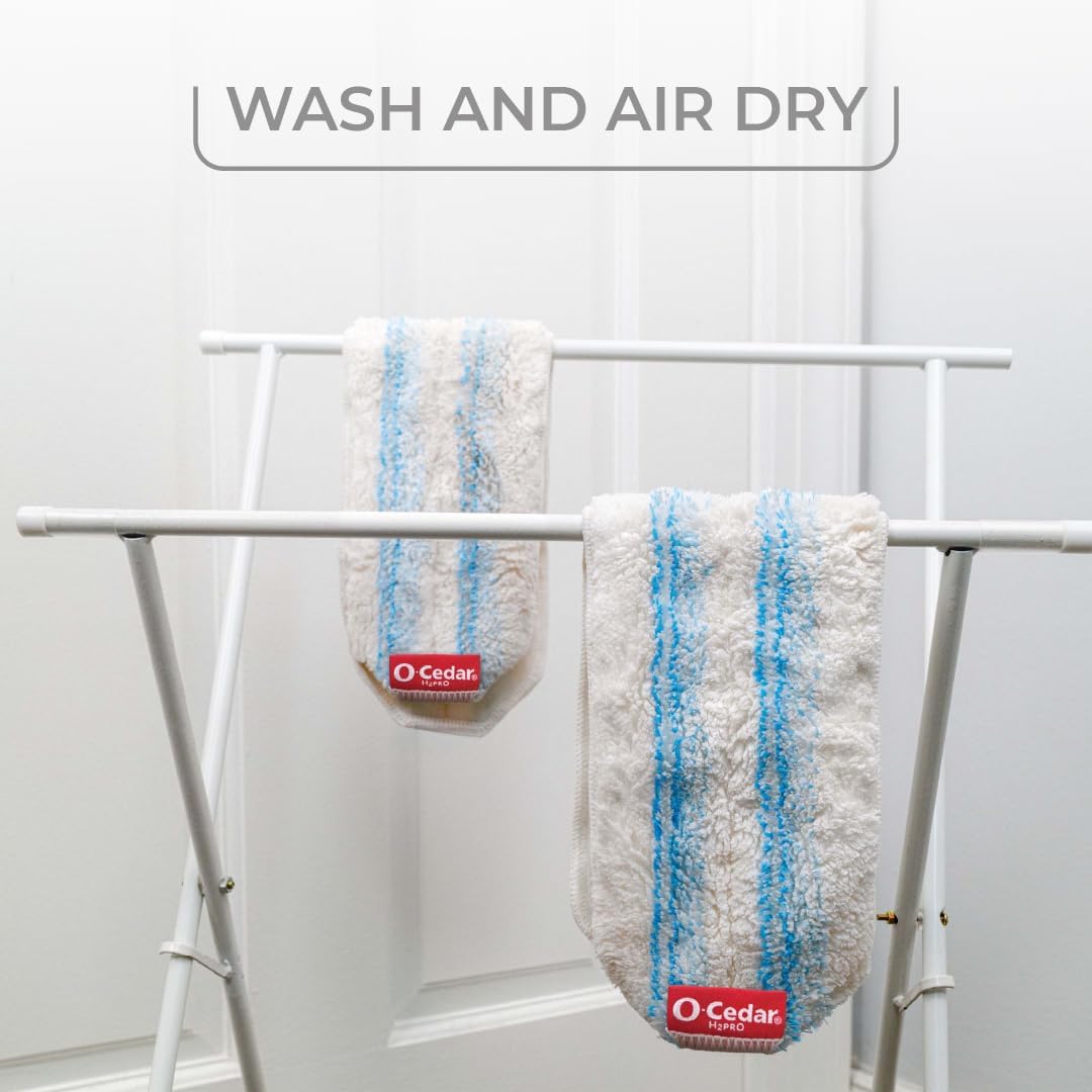 O-Cedar H2prO Flat Mop System | Quick Cleaning Tool | Clean with Water | Machine Washable Reusable Microfiber Mop Pad | Safe on Wood Floors, Vinyl, Tile, Baseboards, Walls - Image 11