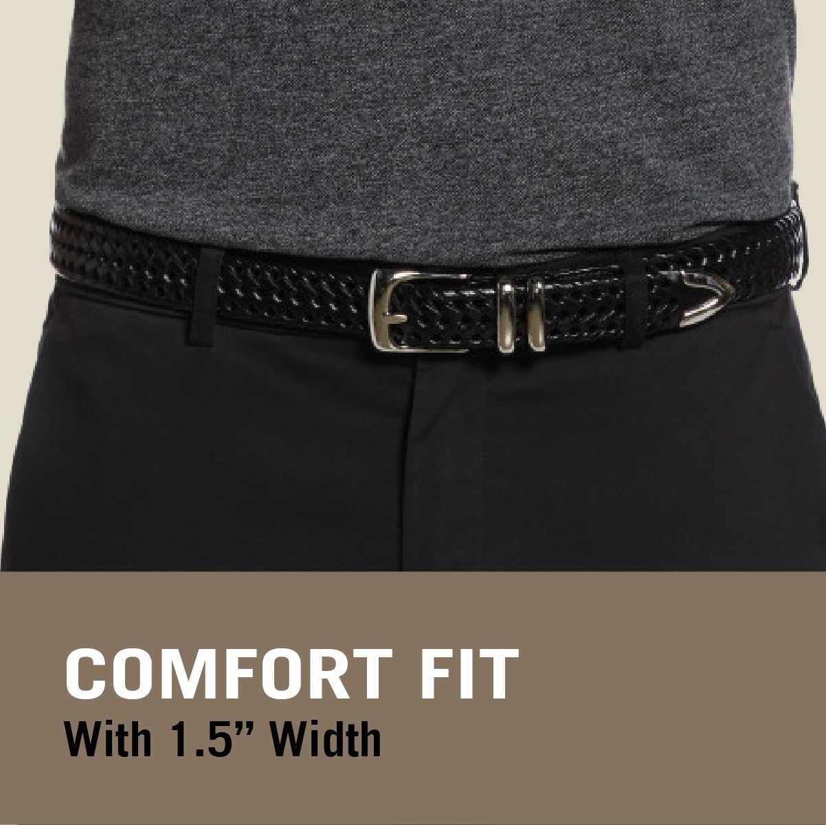 Perry Ellis Men's Portfolio Braided Leather Belt - Image 4
