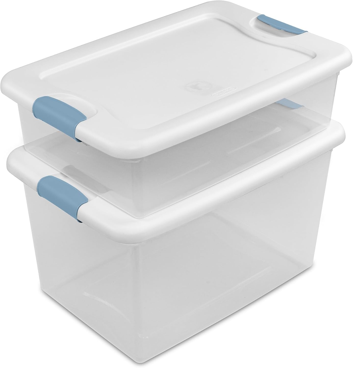 Sterilite 4-Pack 64 Quart Latching Box, Clear Plastic Storage Organizer Bins with White Lids - Large Stackable Containers for Home Bedroom, Dorm Room, and Closet Organization - Image 8