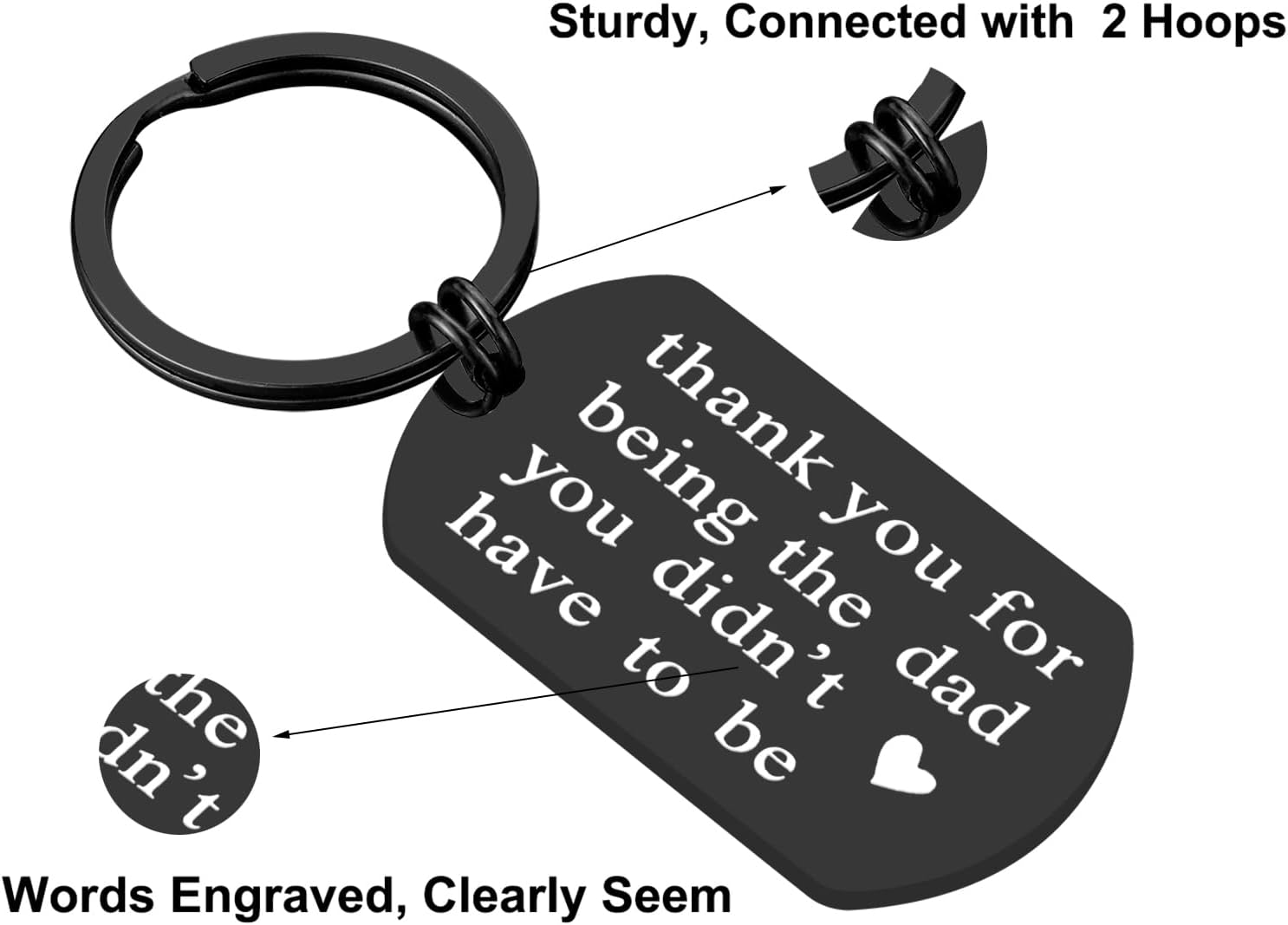 iJuqi Step Dad Gift from Daughter Son - Father's Day Gifts Christmas Gifts for Stepdad, Thank You for Loving Me AS Your Own - Image 2