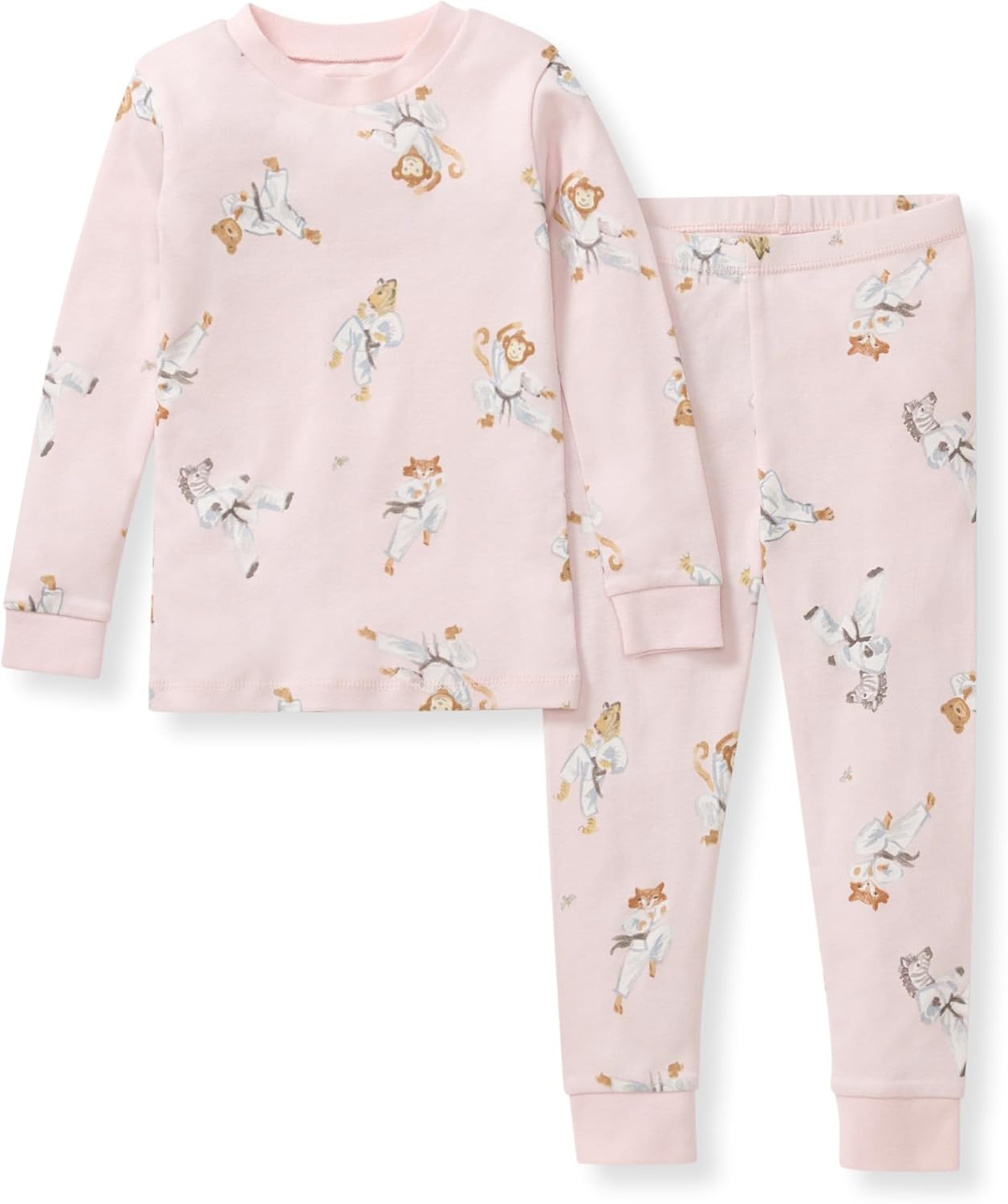 Burt's Bees Baby Girls' Pajamas, 2-Piece Long Sleeve Tee and Pants Organic Cotton PJ Set