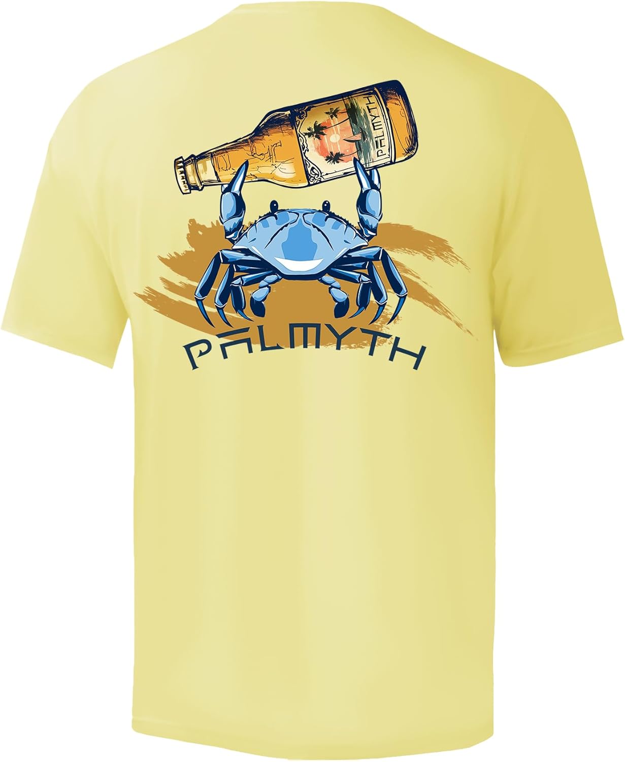 Palmyth Men's Fishing Shirt Short Sleeve Sun Protection UV UPF 50+ SPF T-Shirt