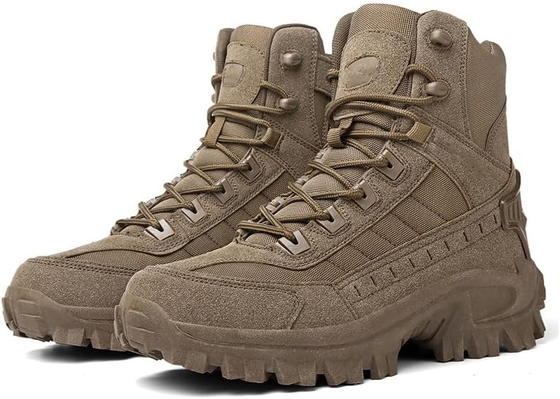 Men’s Lightweight Tactical Hiking & Work Boots with Side Zipper – Waterproof PU Outdoor Walking Boots with Traction Outsole - Image 3