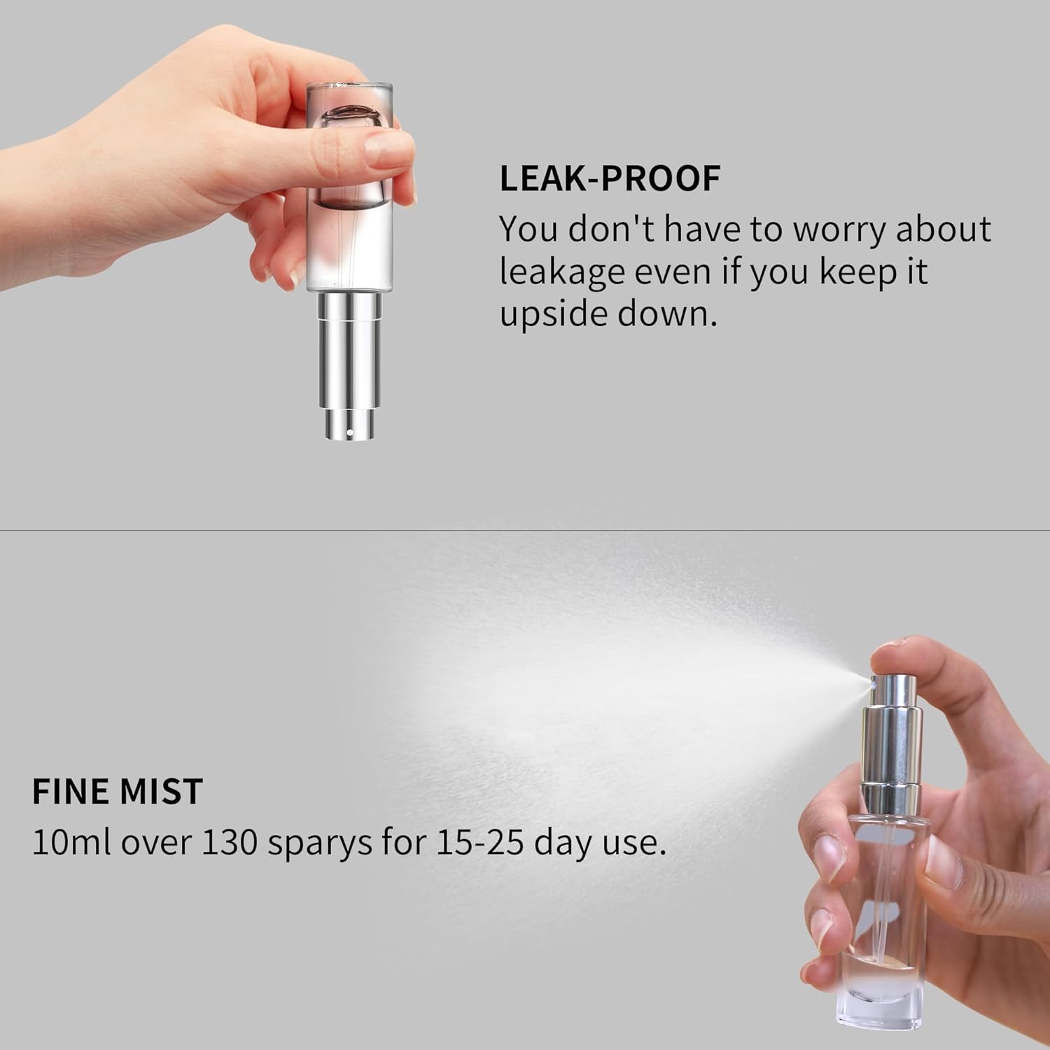 MUB 10ml Perfume Travel Refillable Atomizer Bottle Glass Unique Top-Filling Leak-Proof Spray Bottle Atomizer Sprayer for Perfume Cologne Mini Travel Size Empty Pocket Portable - Image 5
