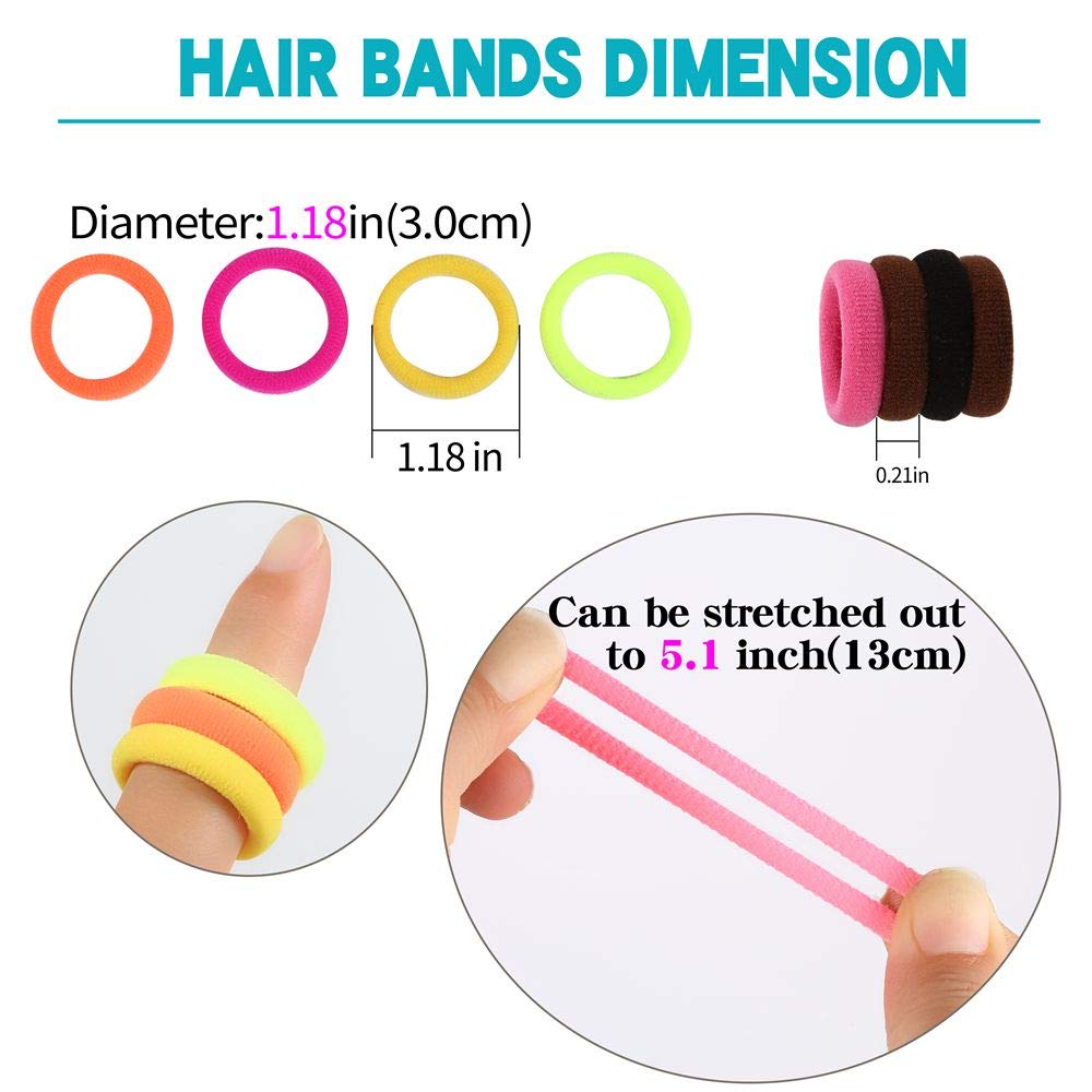 QRTVI 120 Pcs Baby Hair Ties, Cotton Toddler Hair Ties for Girls and Kids, Multicolor Small Seamless Hair Bands Elastic Ponytail Holders(15 Colors) - Image 4