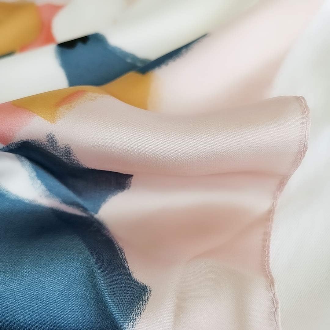 FONYVE Silk Feeling Scarf Medium Square Satin Head Scarf for Women 27.5 × 27.5 inches - Image 3