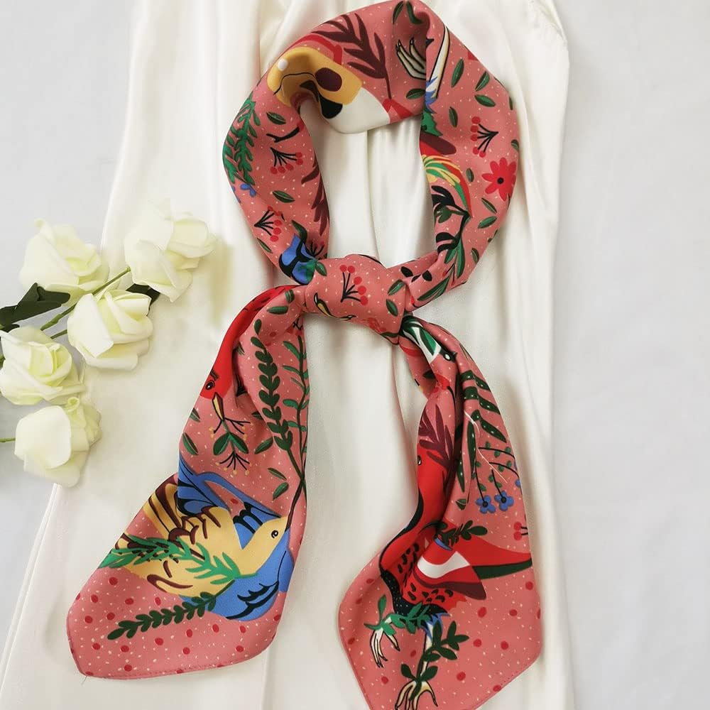 Julunar Silk Like Head Scarf for Women - Satin Large Hair Scarves - 35" Square Silk Hair Wrap for Sleeping with Gift Packed - Image 4