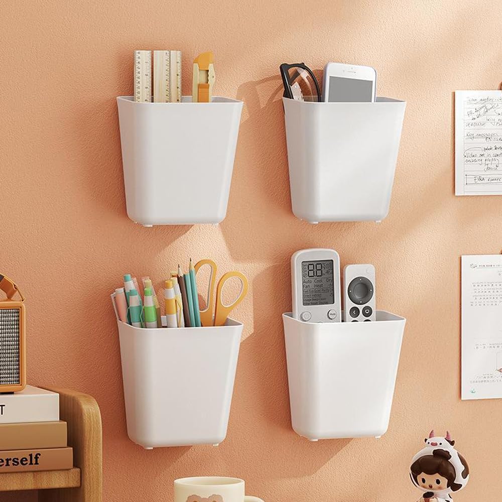 4 Piece Kitchen Cabinet Door Storage Box,Self Adhesive Wall Mounted Storage Box,Wardrobe/Bathroom/Refrigerator Small Items Organizer - Image 3
