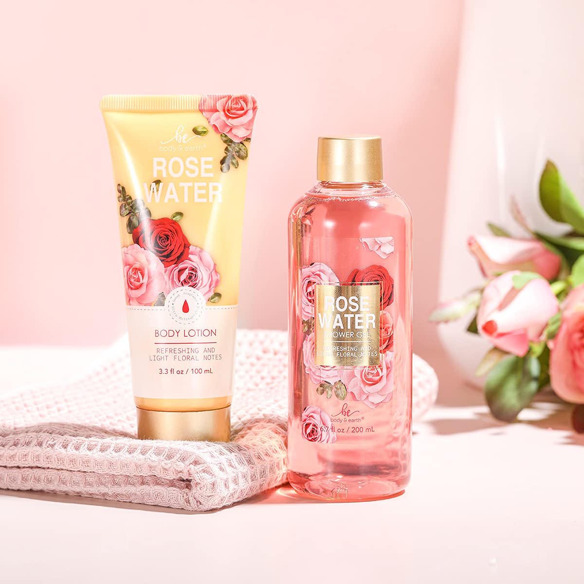 Mothers Day Gifts for Mom, Spa Birthday Gift Baskets for Women Her Wife Girlfriend, with Rose Scented Shower Gel, Body Scrub, Body Lotion, Hand Soap - Image 5