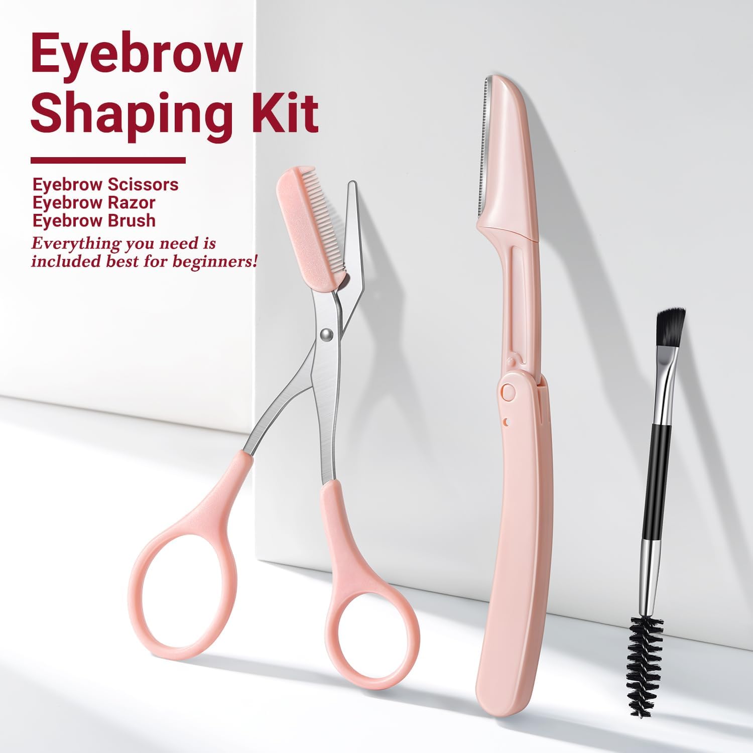 TsMADDTs Tweezers for Women Facial Hair, 8 in 1 Eyebrow Kit with Tweezers, Eyebrow Trimmer Scissors, Razor, Brush with Travel Bag, Hair Plucking Daily Beauty Tools - Image 5