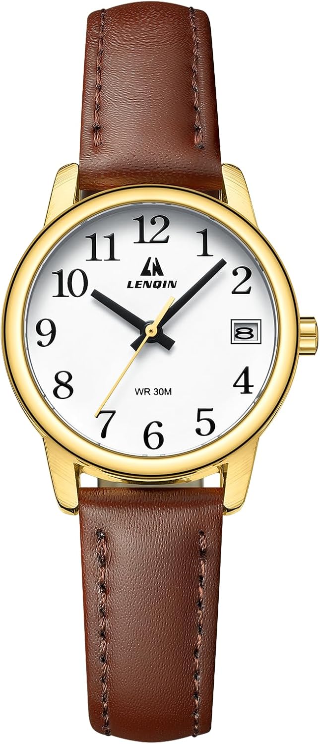 LN LENQIN Ladies Watches Analog Quartz Watch for Women Waterproof Women's Wrist Watches Easy Reader Womens Watch with Leather Strap - Image 7