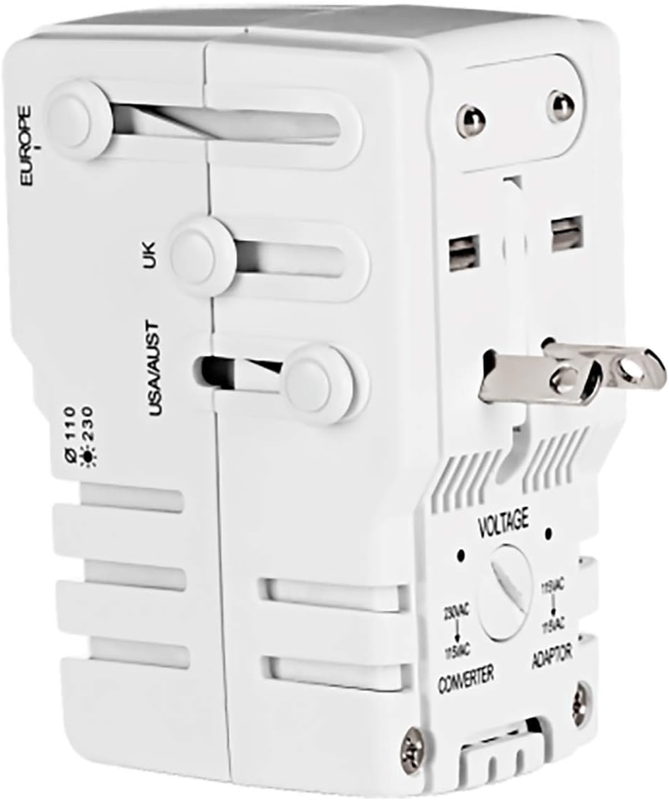 Conair Voltage Converter and Universal Travel Adapter, European Travel Plug Adapter, Univerasal Adapter Plug Converter for Travel, 1 Piece Set - Image 2