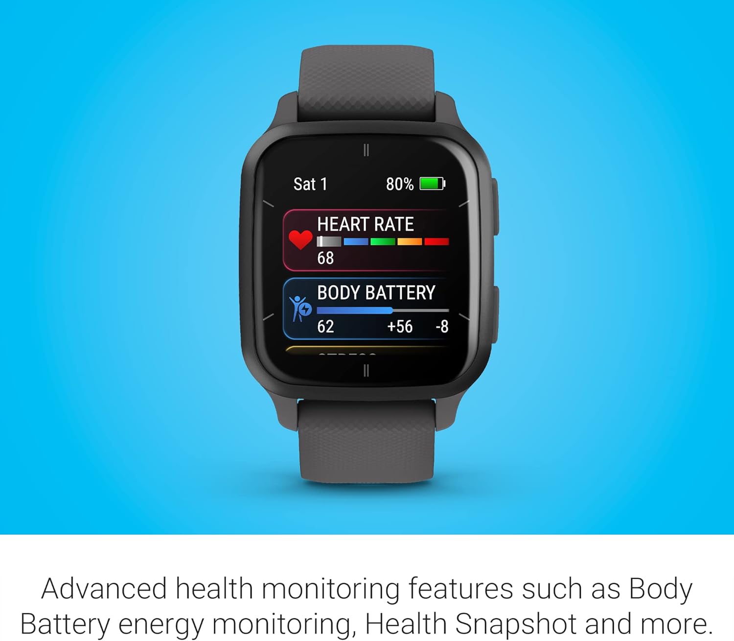 Garmin Venu® Sq 2 GPS Smartwatch - AMOLED Display, All-Day Health Monitoring, Long Battery Life, Activity & Heart Rate Tracker, Slate and Shadow Gray - Image 4