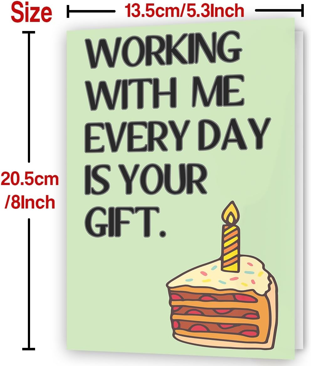 Funny Birthday Card for Coworker, Hilarious Office Birthday Card for Boss Friends Coworker, Working With Us Everyday Is Your Gift - Image 2