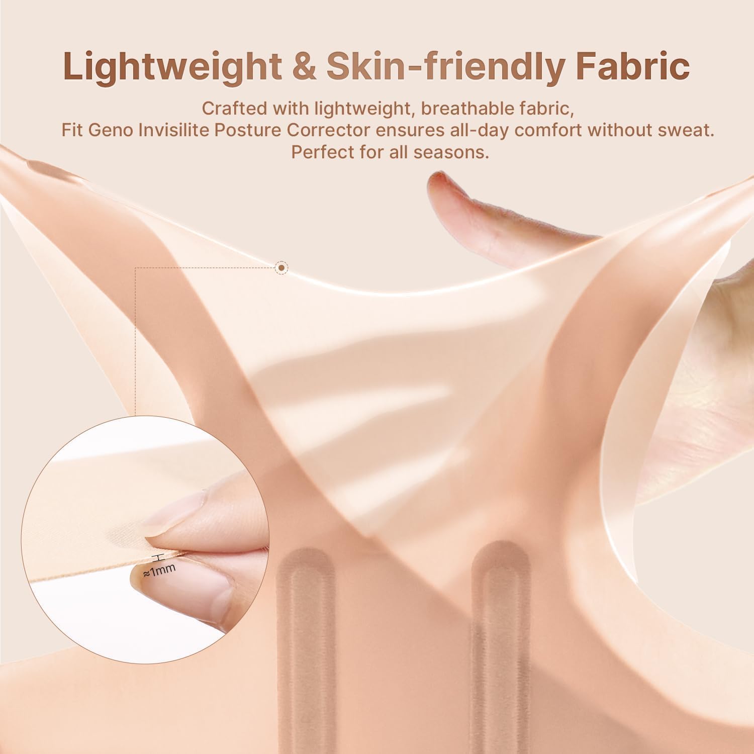 Fit Geno Posture Corrector for Women Invisilite: Invisible Lightweight Back Brace for Neck Shoulder & Upper Back Pain Relief - Improve Posture Correct Hunchback Slouching Under Clothes Large - Image 6