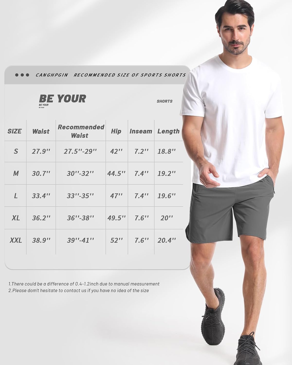 CANGHPGIN 2 Pack Mens Workout Athletic Shorts 7 inch Inseam Quick Dry Hiking Shorts Men Lightweight Sports Gym Shorts Running - Image 7
