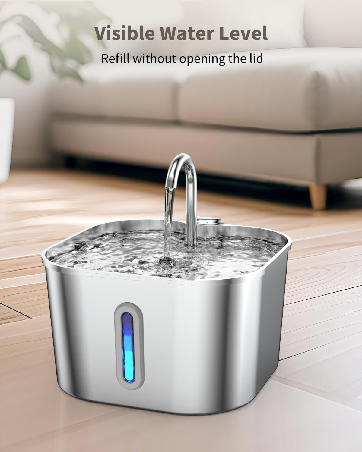 Cat Water Fountain Stainless Steel, 74oz/2.2L Cat Fountain with Quiet Pump, Automatic Pet Water Dispenser, Ideal for Multi-pet Homes, Fresh & Clean Water for Cats and Dogs - Image 6