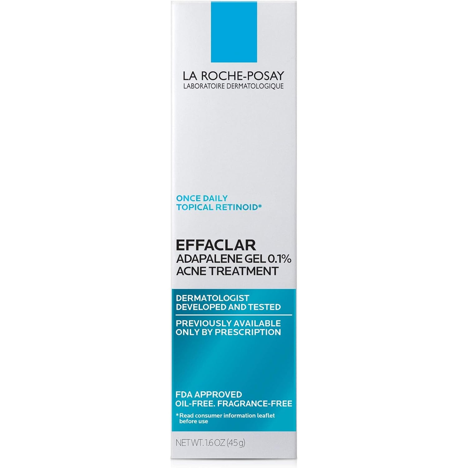 La Roche-Posay Effaclar Adapalene Gel 0.1% Acne Treatment, Retinoid Cream, Acne Medication Gel for Blackheads & Whiteheads, Oil Free, Helps Clear and Prevent Blemishes & Clogged Pores - Image 9