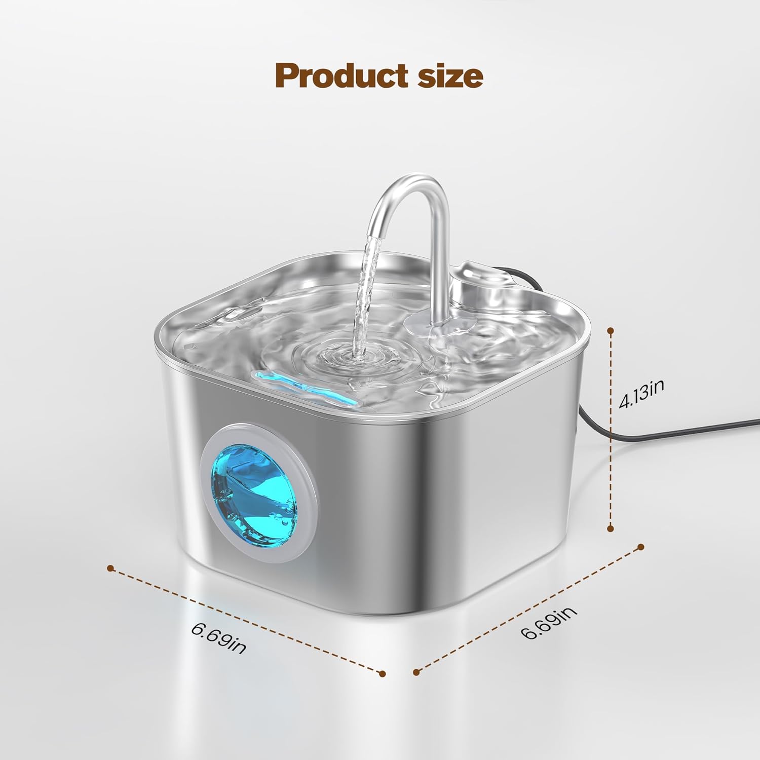 Cat Water Fountain Stainless Steel: Pet Fountains for Cats/Dog Indoor Automatic Waterer Bowls for Drinking Small Animal Water Dispenser Metal Pets Watering Faucet Bottle Auto Kitty Watering Supplies - Image 8