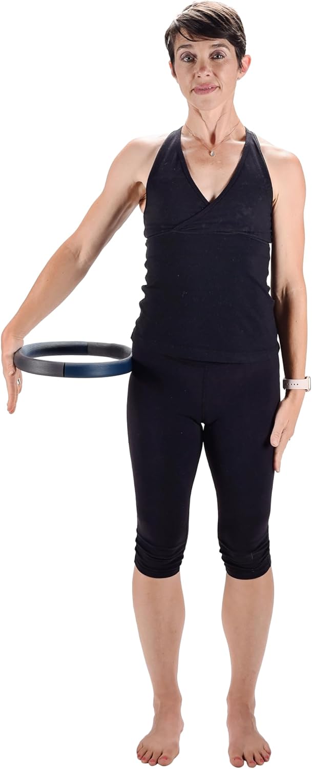 AeroPilates Pilates Magic Circle Ring – 12” Resistance Ring for Full-Body Toning – Strengthens Thighs, Arms, Chest & Core – Lightweight with Soft Cushioned Cover – Workout Guide Included - Image 2