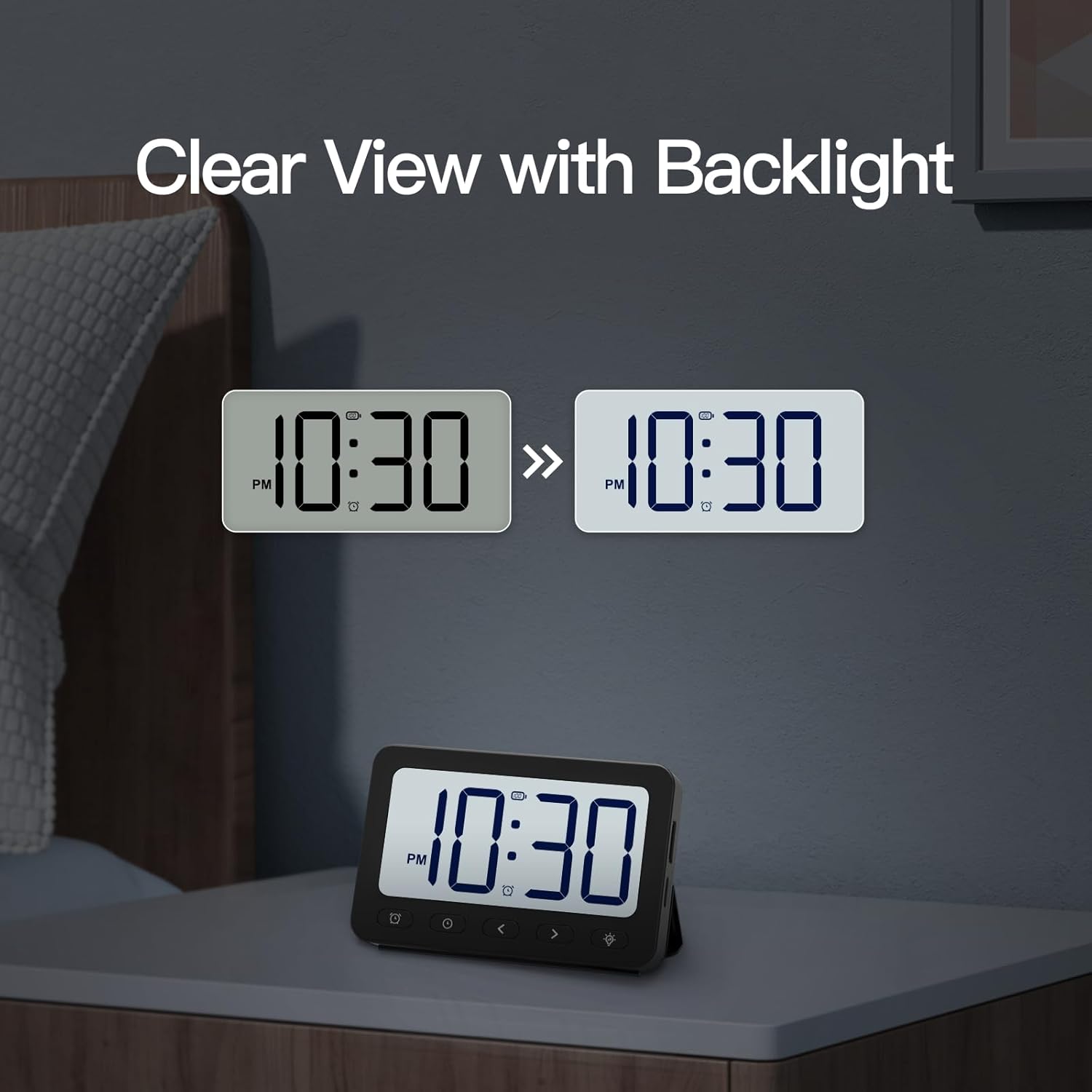 ANJANK Digital Travel Alarm Clock, Equipped with 6000mAh for MagSafe Battery Pack, Portable Magnetic Power Bank, Wireless Charger for iPhone 16/15/14, USB-C & USB-A Charging, Foldable Clock, Backlight - Image 7
