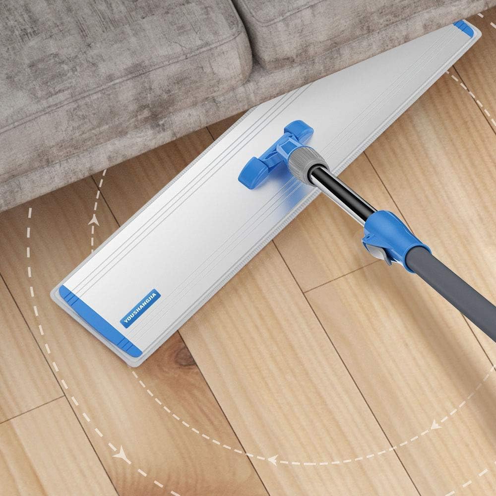Microfiber Wet Mops 24 in Heavy Duty Flat Floor Mop Adjustable Handle with 4 Washable Mop Clothes - Image 9