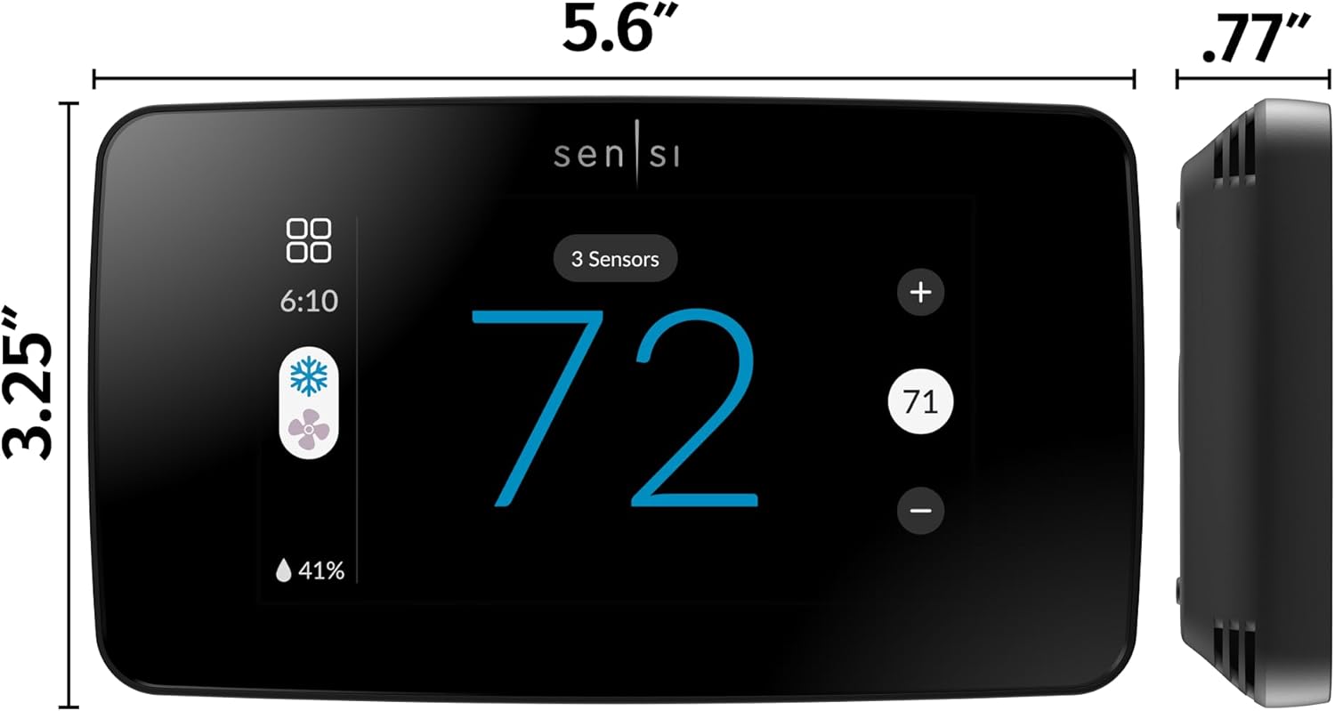 Sensi Touch 2 Smart Thermostat with Touchscreen Color Display, 100 Years of Expertise, Programmable, Wi-Fi, Data Privacy, Easy DIY, Works with Alexa, Energy Star Certified, ST76, C-Wire Required - Image 2