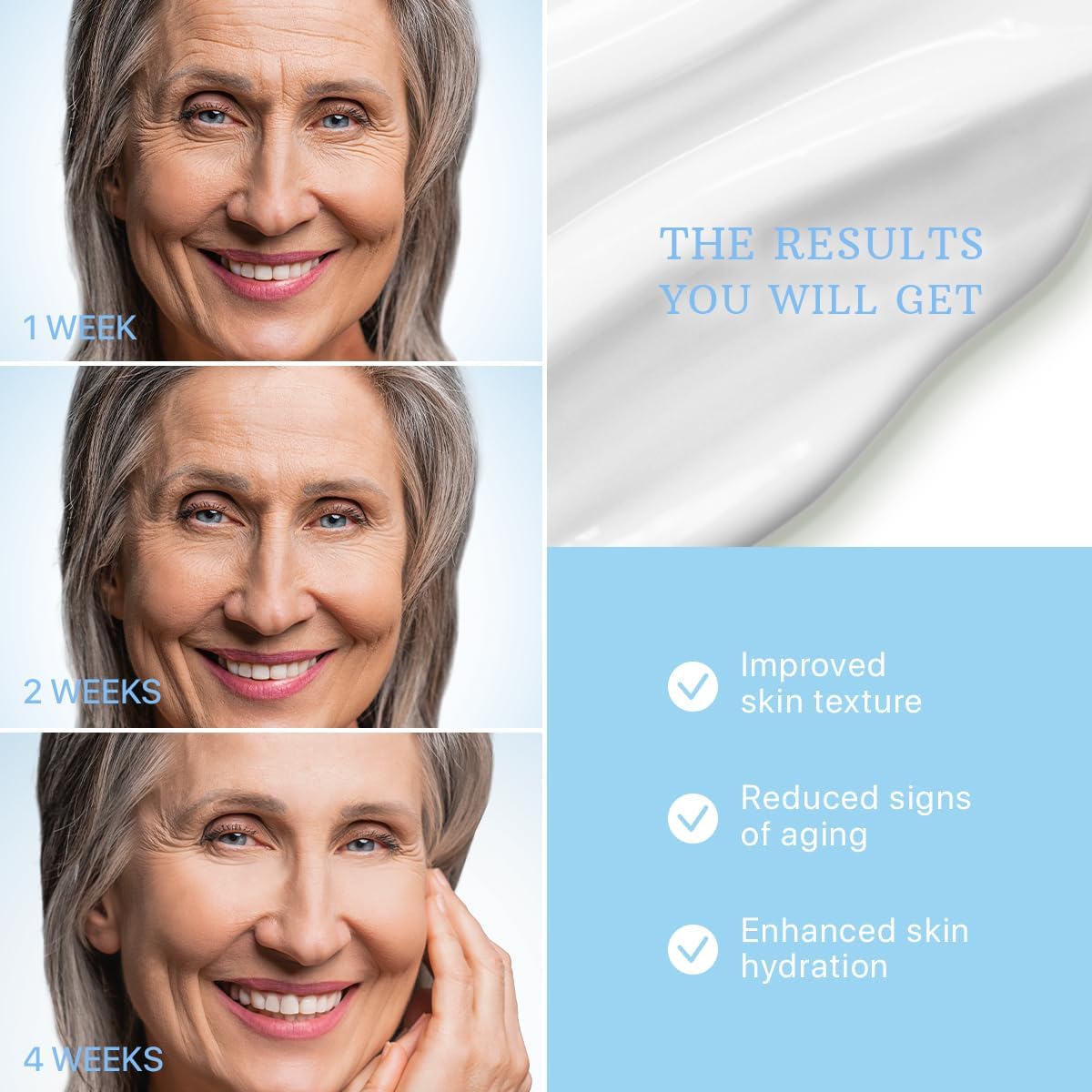 Face Moisturizer Collagen Cream, Anti Aging Face Cream with Retinol Hyaluronic Acid Vitamin B, Day & Night Anti-Wrinkle Moisturizing Cream for Women & Men, 1.7 Fl Oz - Image 2