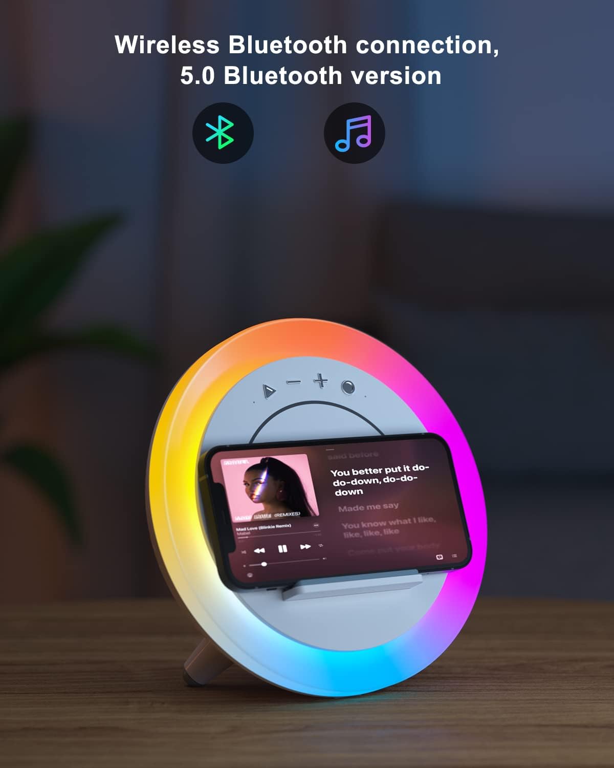 SIDVAR Bluetooth Speaker Night Lightsr,Wireless Charging Modern Speaker,Best Teenage Birthday Gift Ideas Tween Girls Gifts - Image 3