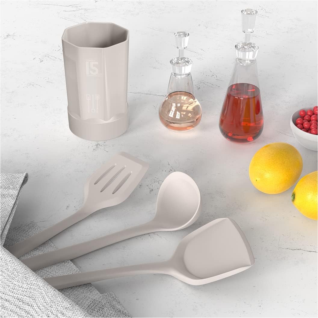AOTHOD Silicone Cooking Utensils Set - 446°F Heat Resistant Kitchen Utensils,Turner Tongs,Spatula,Spoon,Brush,Whisk,Kitchen Utensil Gadgets Tools Set for Nonstick Cookware,Dishwasher Safe (BPA Free) - Image 8
