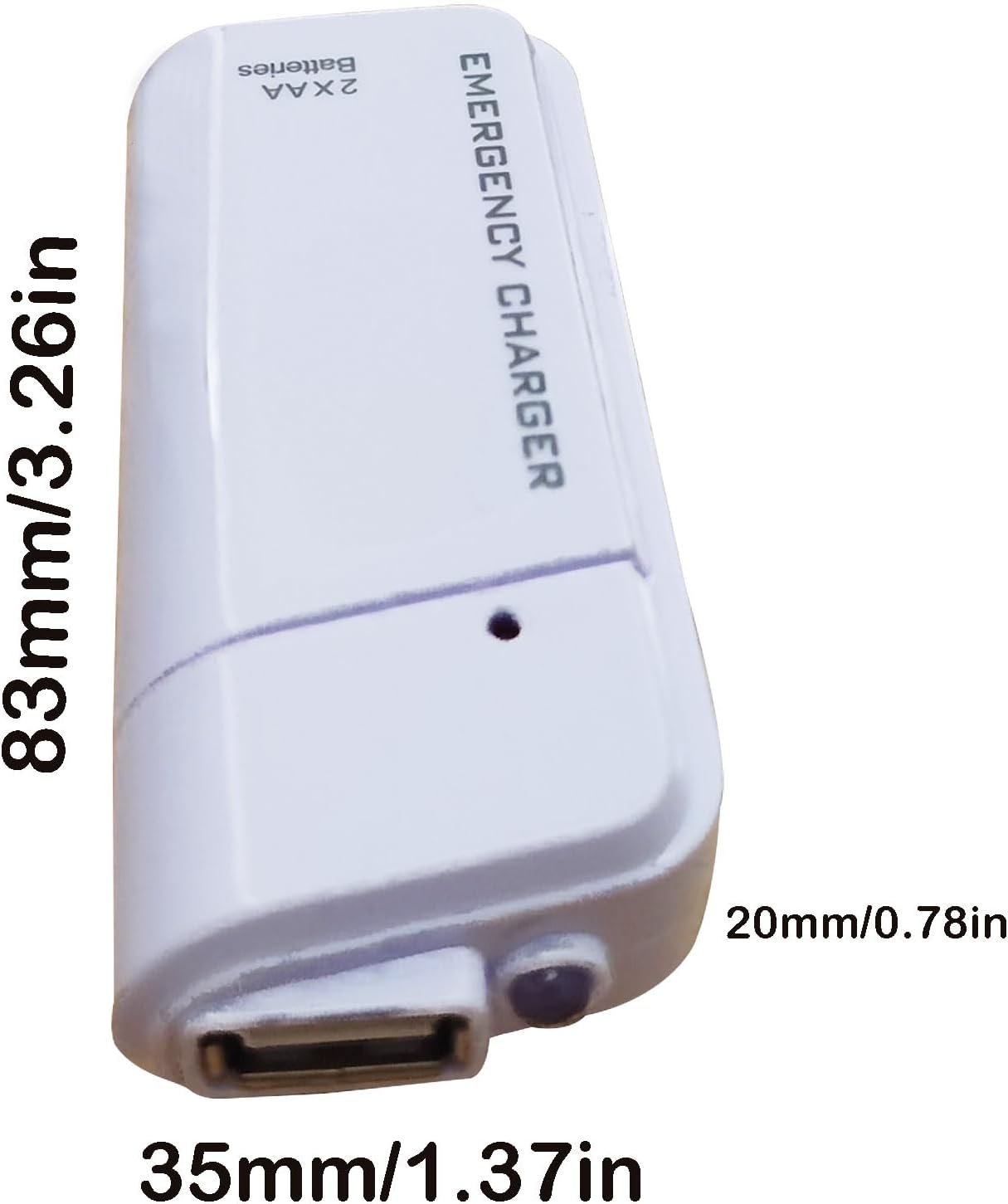 Battery Operated Phone Charger Emergency|USB Battery Powered Small Power Bank Portable 2 AA Batteries Powered Outlet. (White) - Image 4